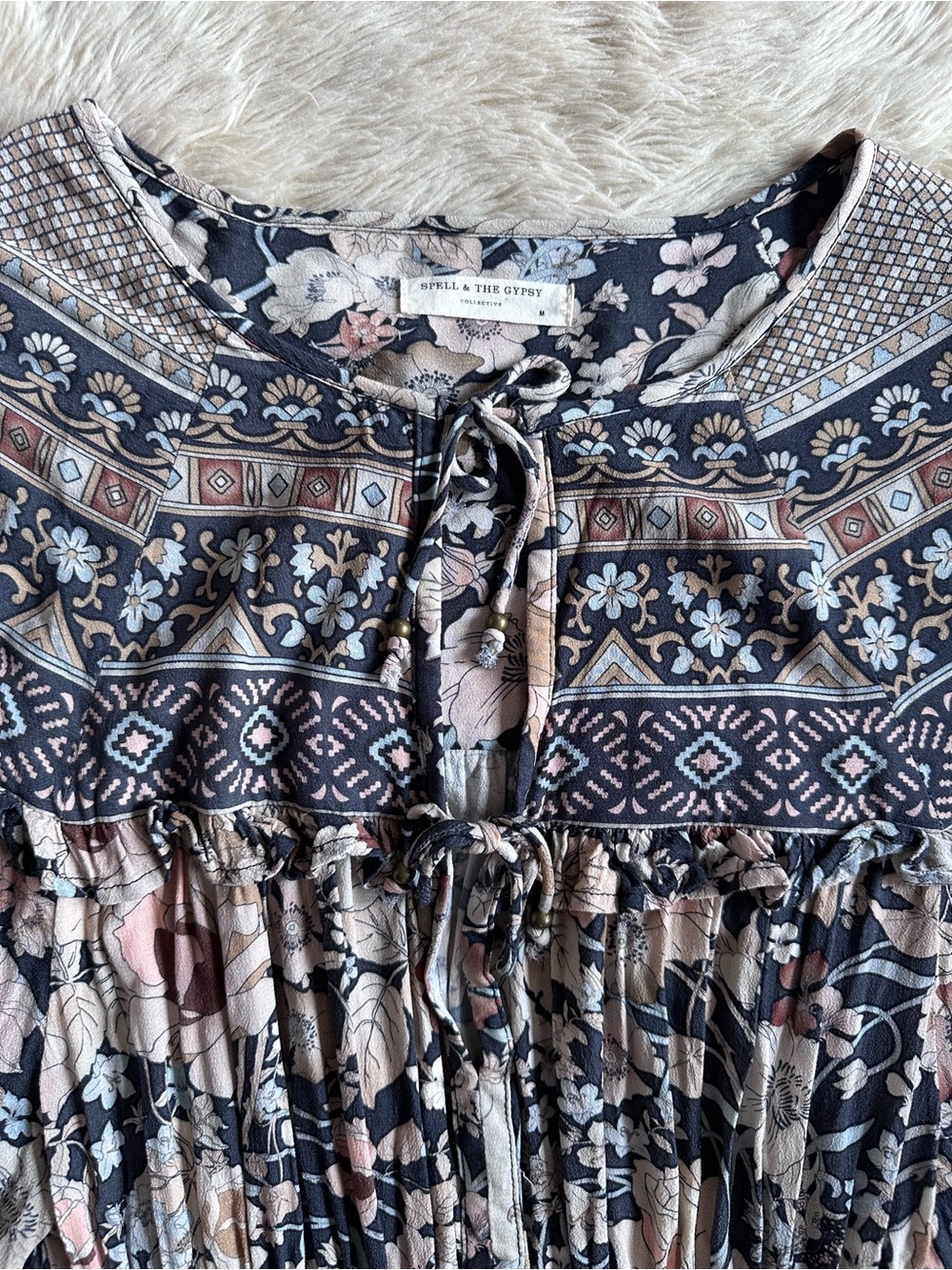 Spell & the Gypsy Amethyst Play Dress in Nightfall Print Boho Size M - Picture 4 of 15